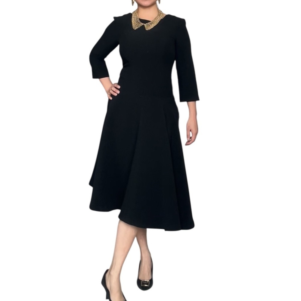 Think chic Midi Black asymmetrical Dress 3/4 sleeve
functional pockets XS - Picture 3 of 14